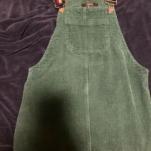 Small green corduroy Forever 21 overall dress